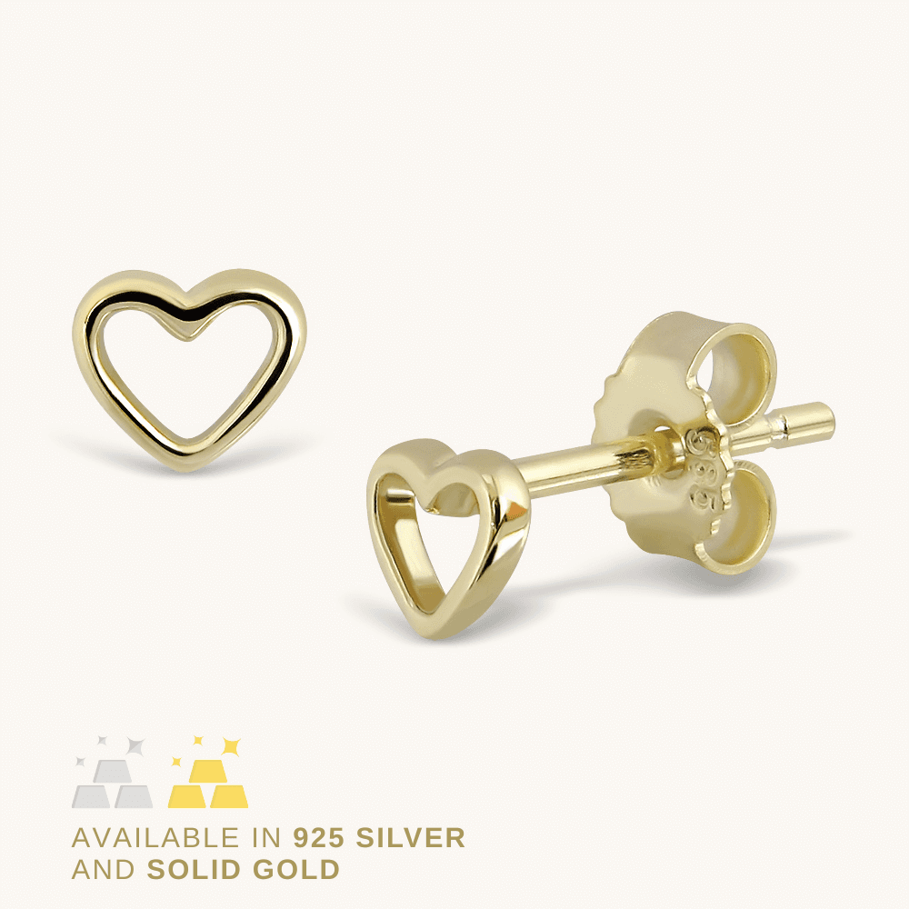 Love Story Openwork Sterling Silver Heart Earrings Studs-Wholesale