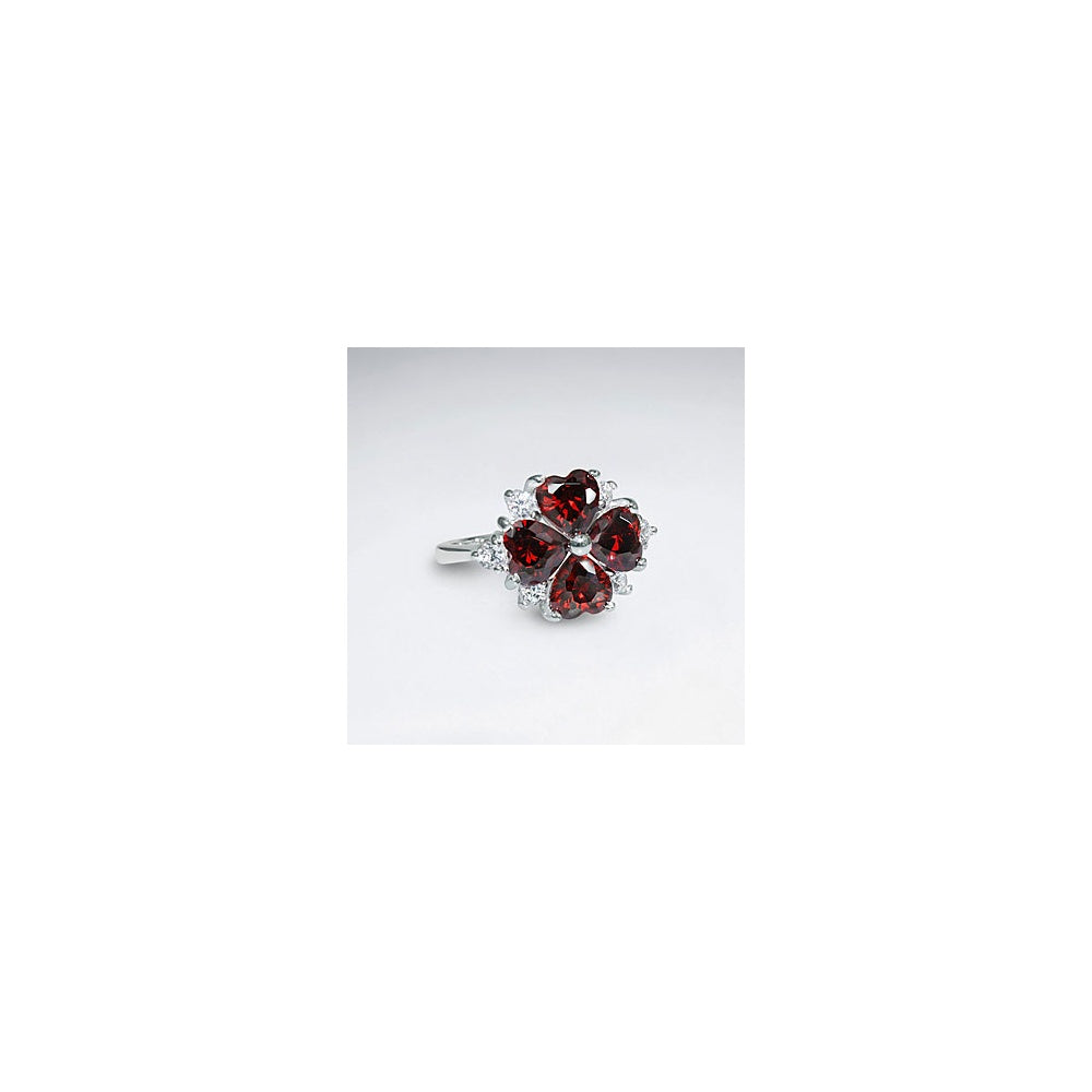 Round White Cubic Zirconia Solitaire Silver Ring