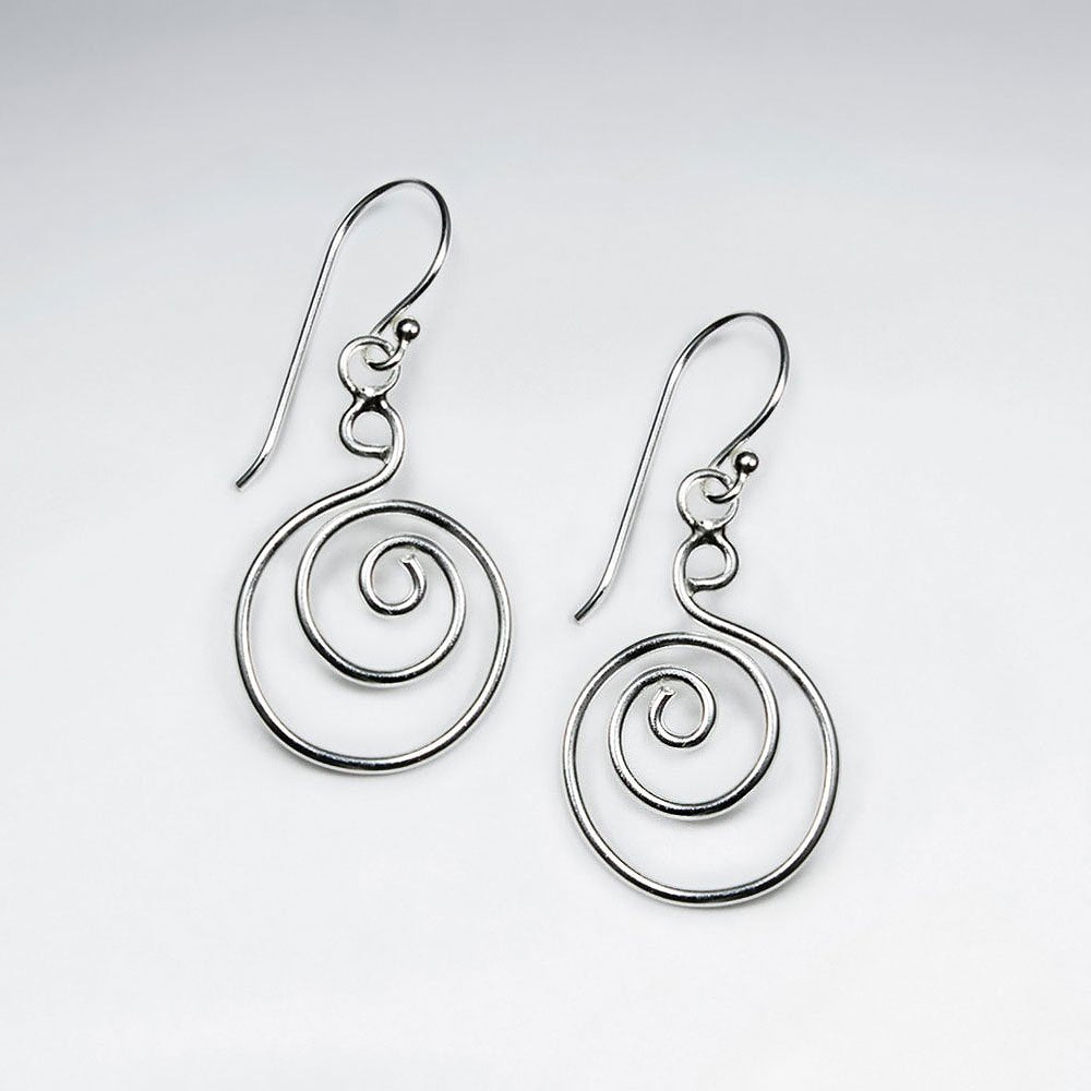 Stunning Sterling Silver Swirl Hook Earrings