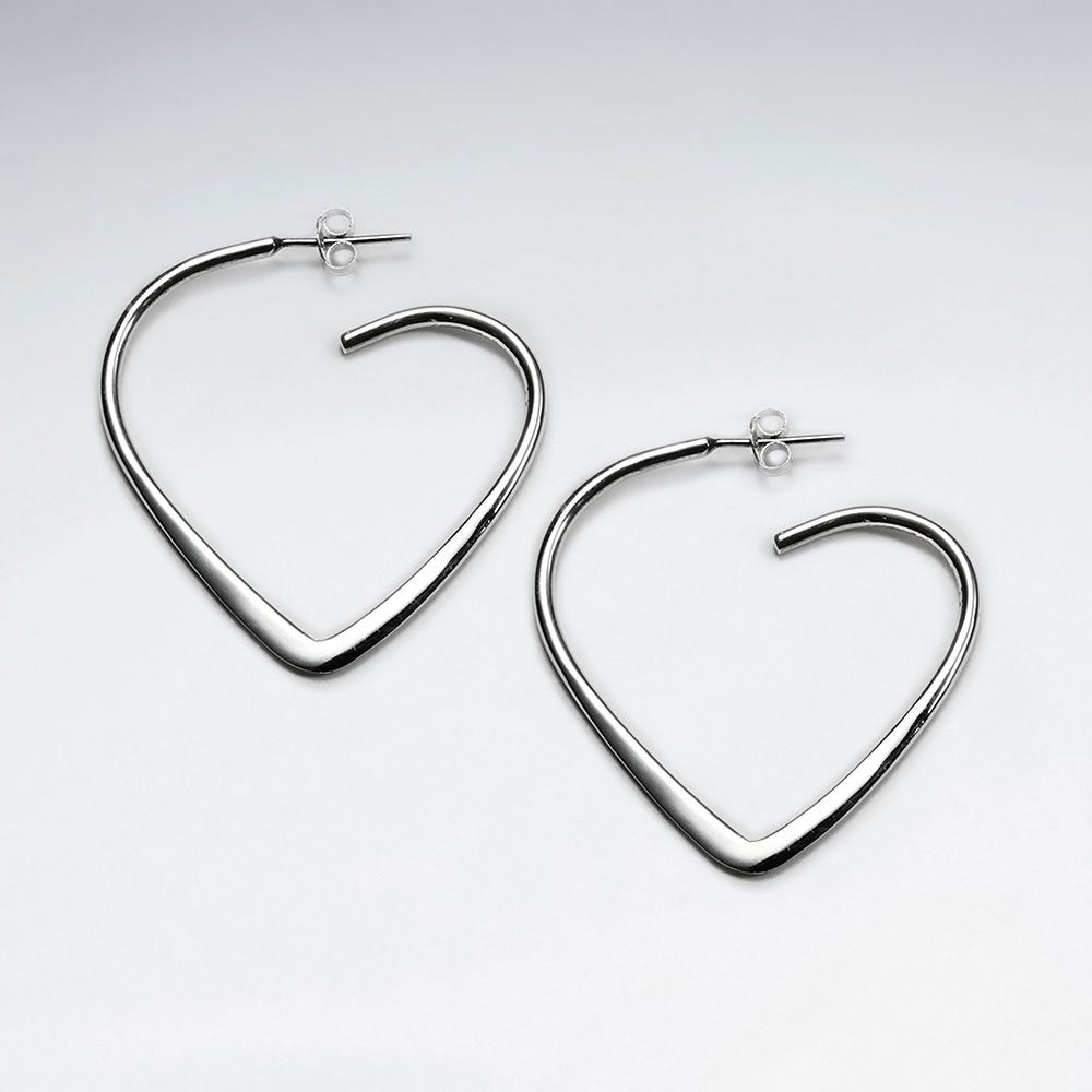 Heart Illusion Sterling Silver Earrings