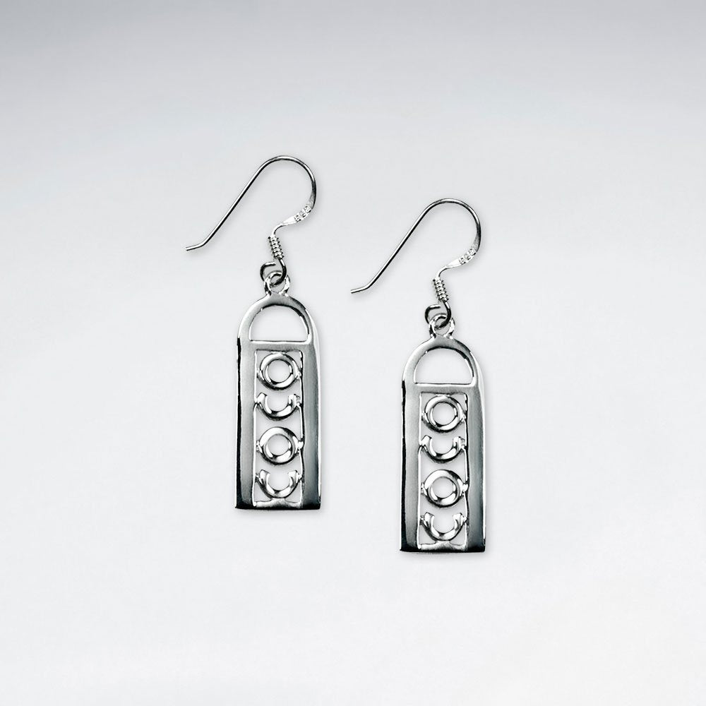 Sterling Silver Rectangle Dangle Earrings