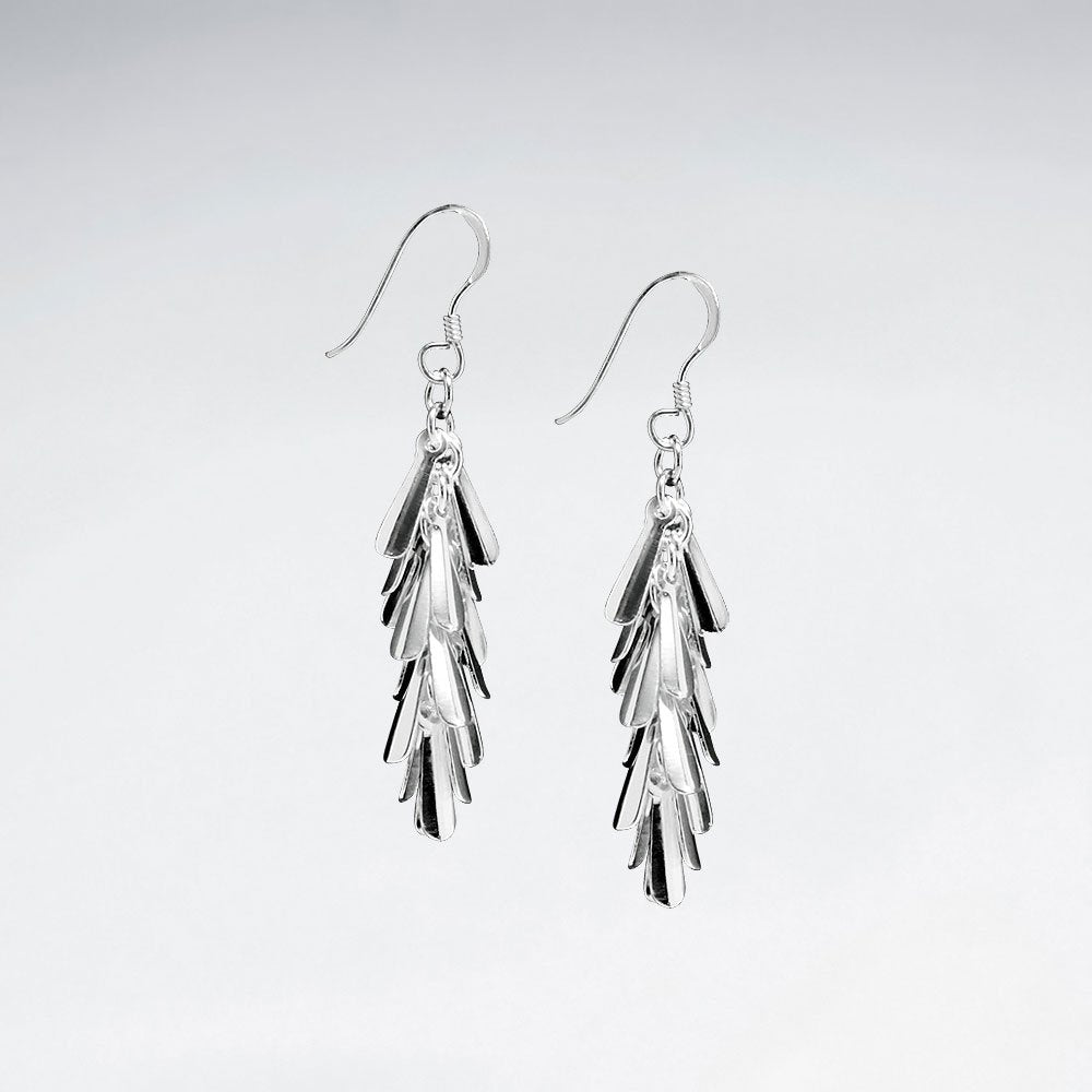 Sterling Silver Overlapped Dangle Earrings