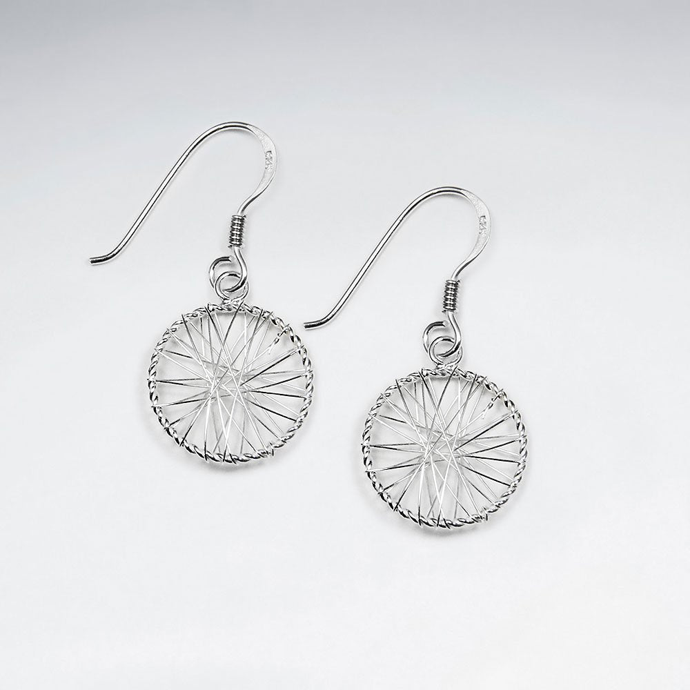 Enchanted Wire Work Crisscross Design Earrings in Silver