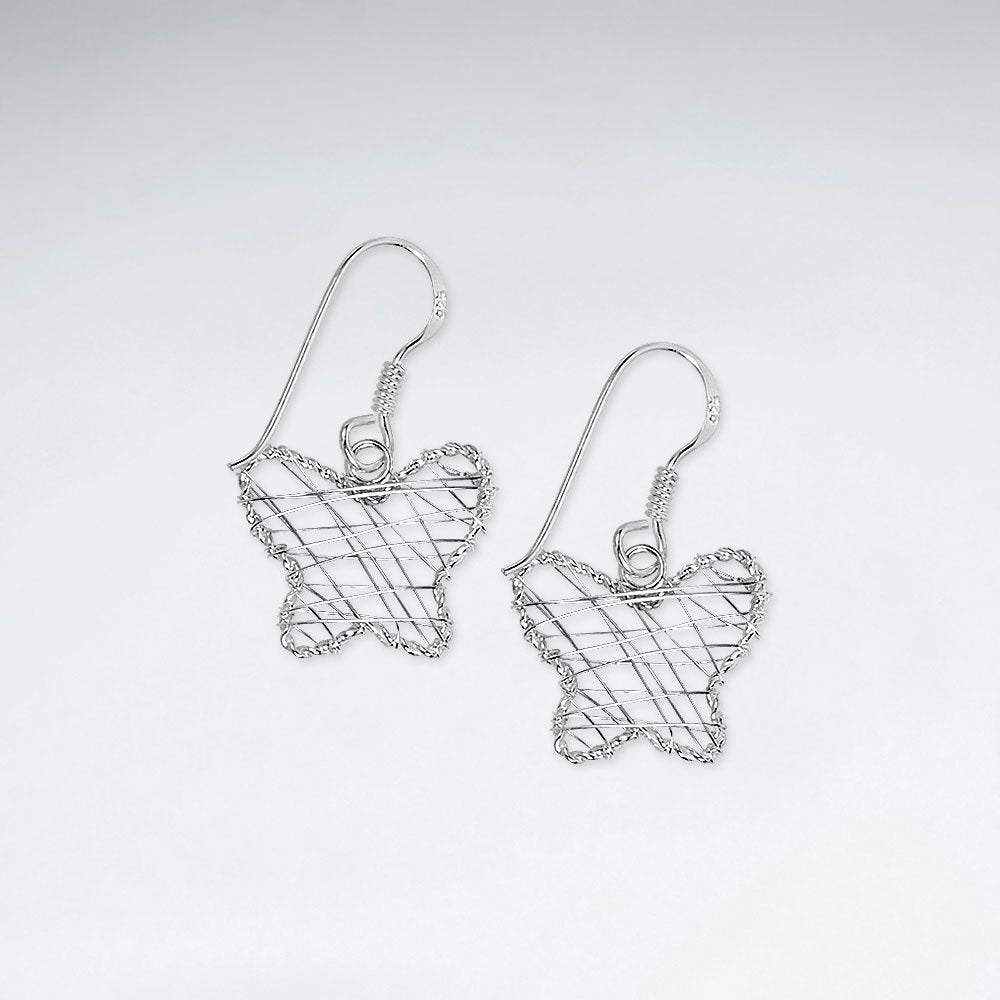 Wire Work Butterfly Silver Earring