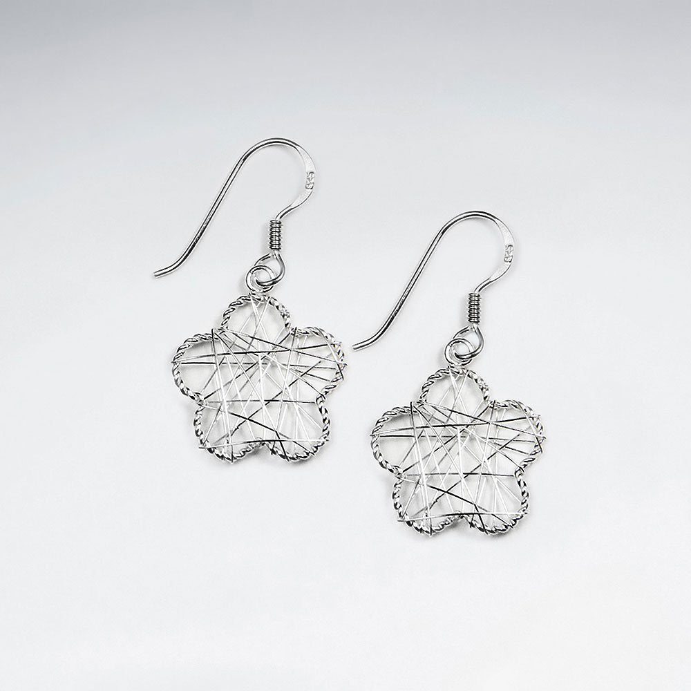 Silver Wire Work Flower With Silver Hook