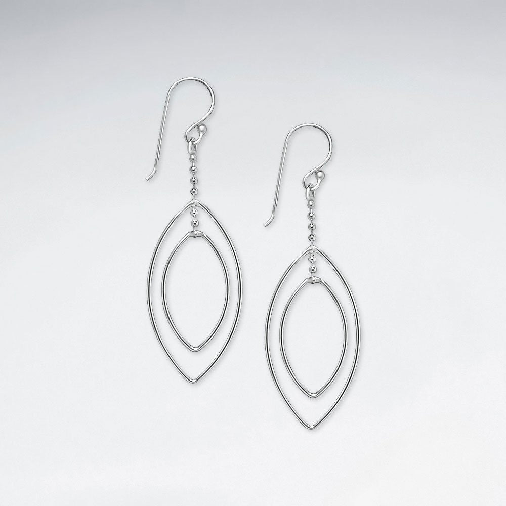 Double Marquise Silver Earring