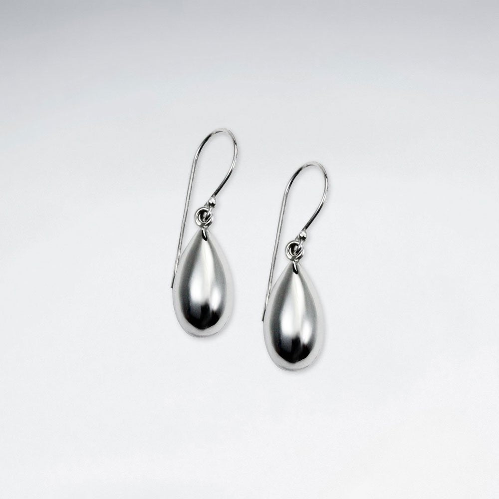 Faceted Teardrop Dangle Earrings With Shepherds Hook