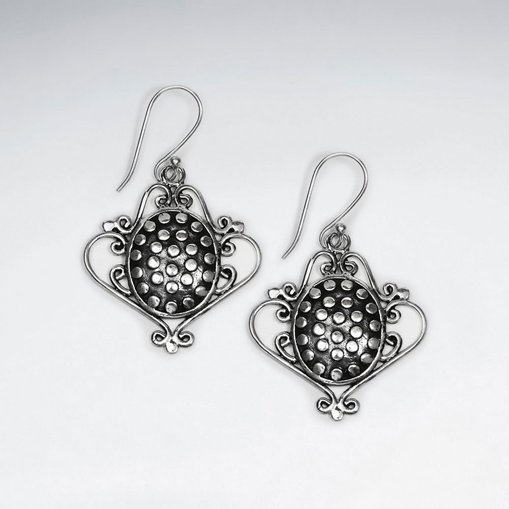 Ornate Oxidized Modern Edge Long Feminine Earrings