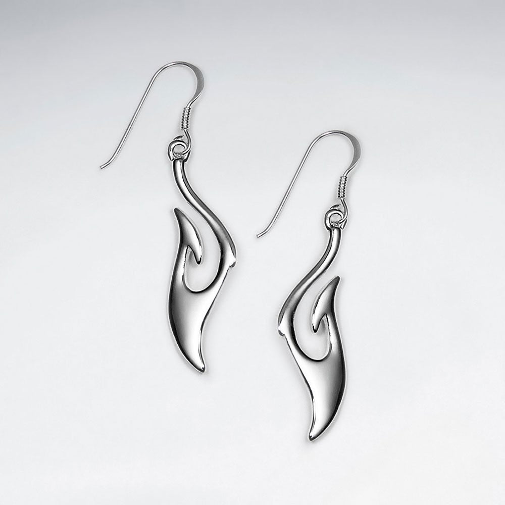 Silver Lightning Bolt Pendant Earrings