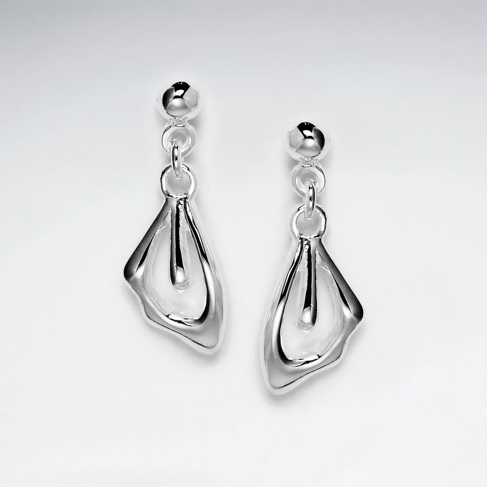 Enchanting Organic Shape Open Frame Stud Drop Tiered Earrings