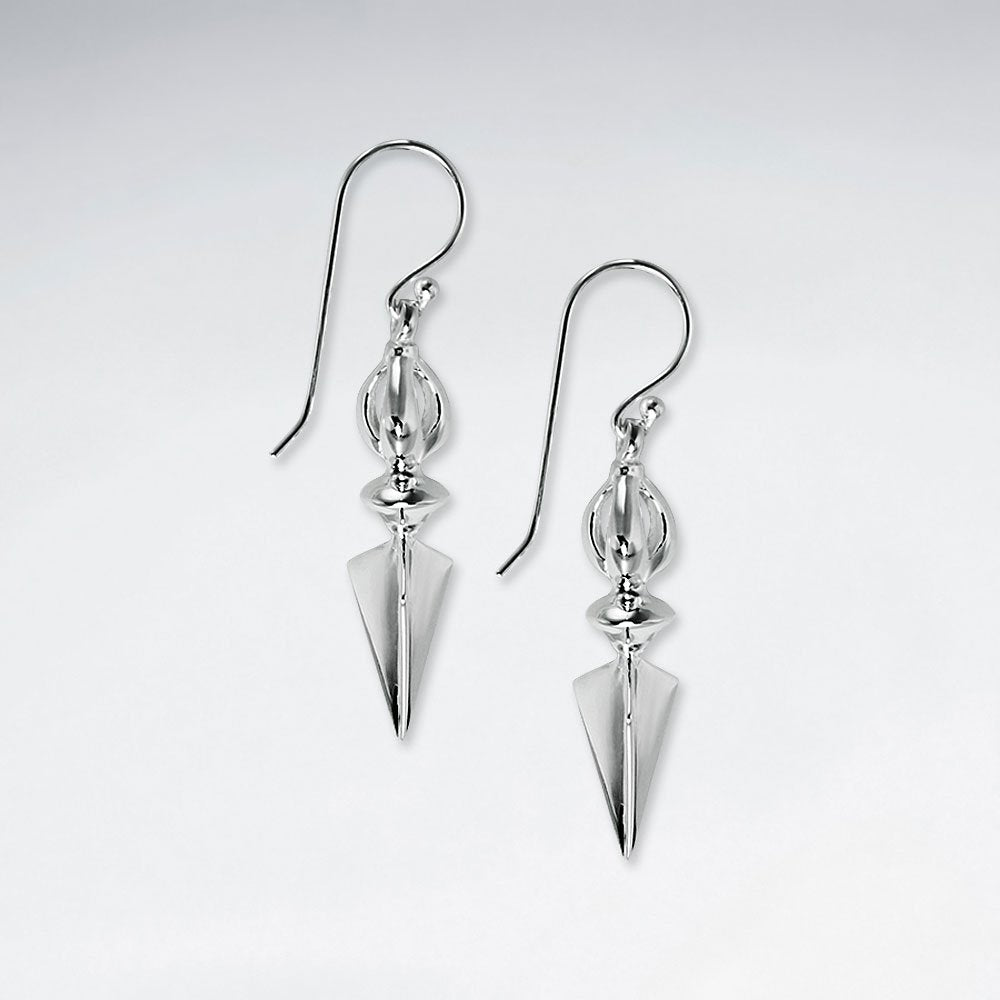 Luxe Triple Tiered Silver Hook Earrings