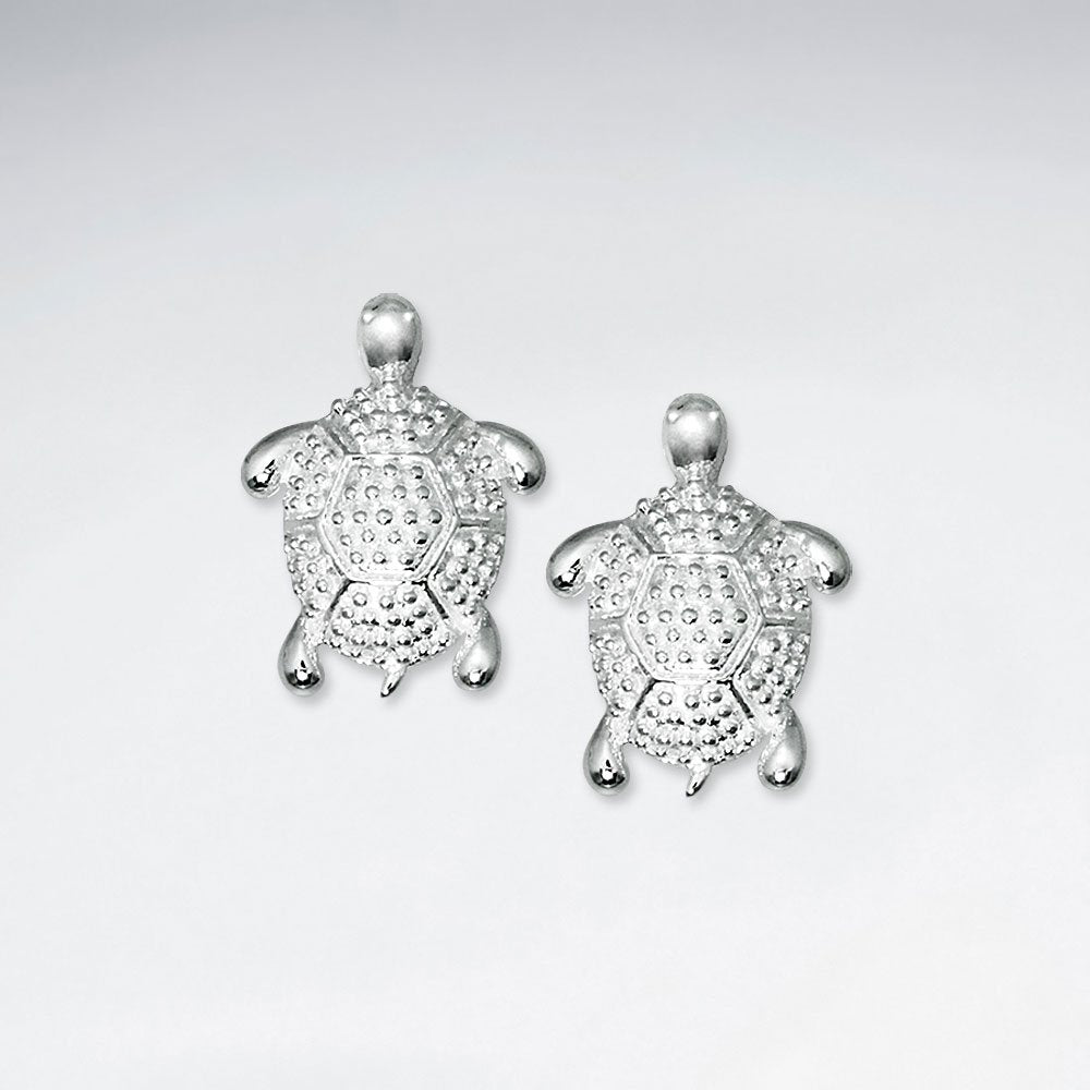 Textured Turtle Stud Earrings