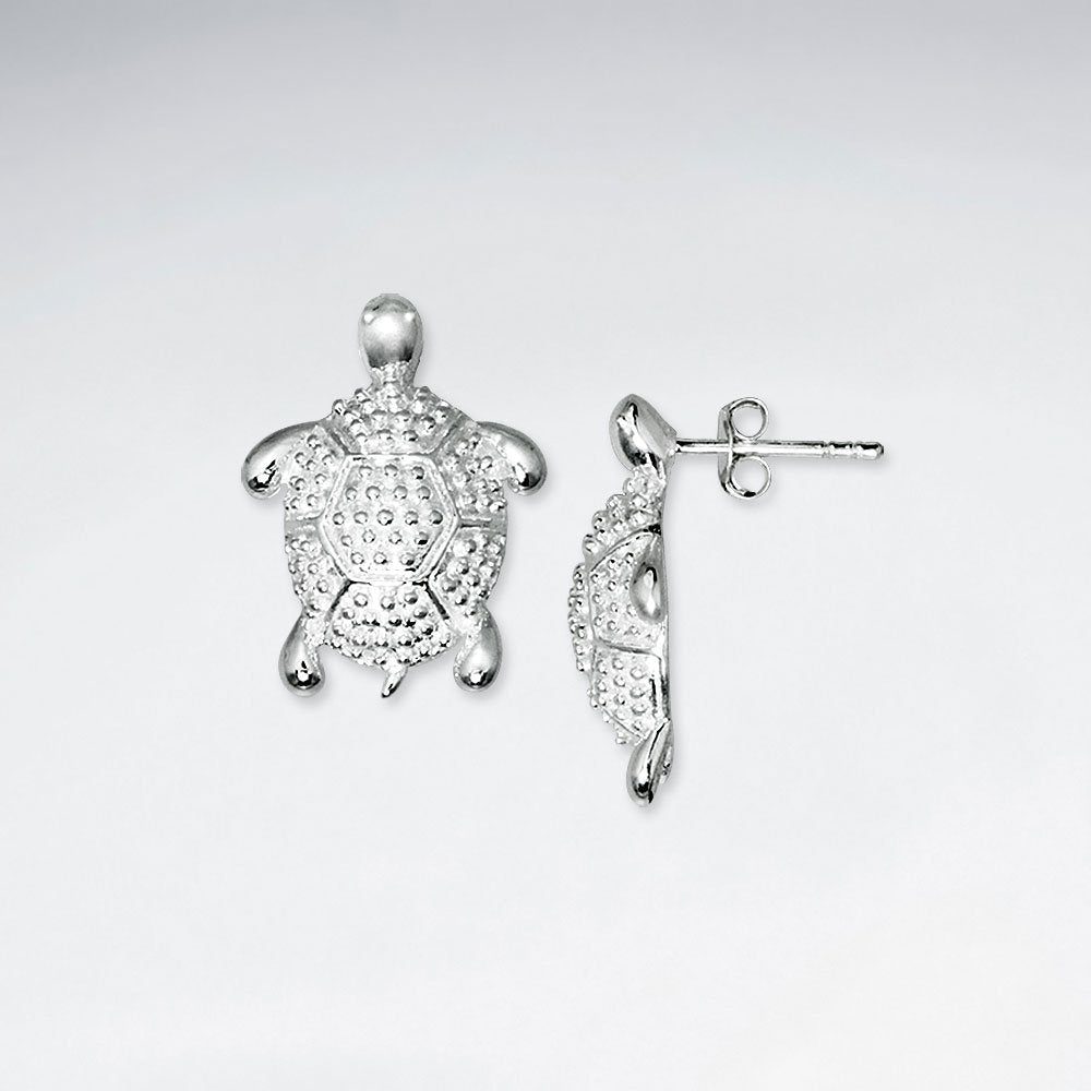 Textured Turtle Stud Earrings