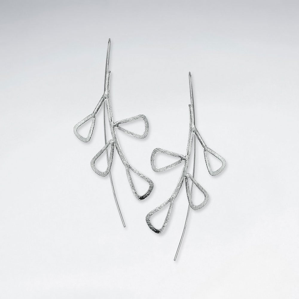 Silver Geometric Chandelier Dangle Drop Earrings