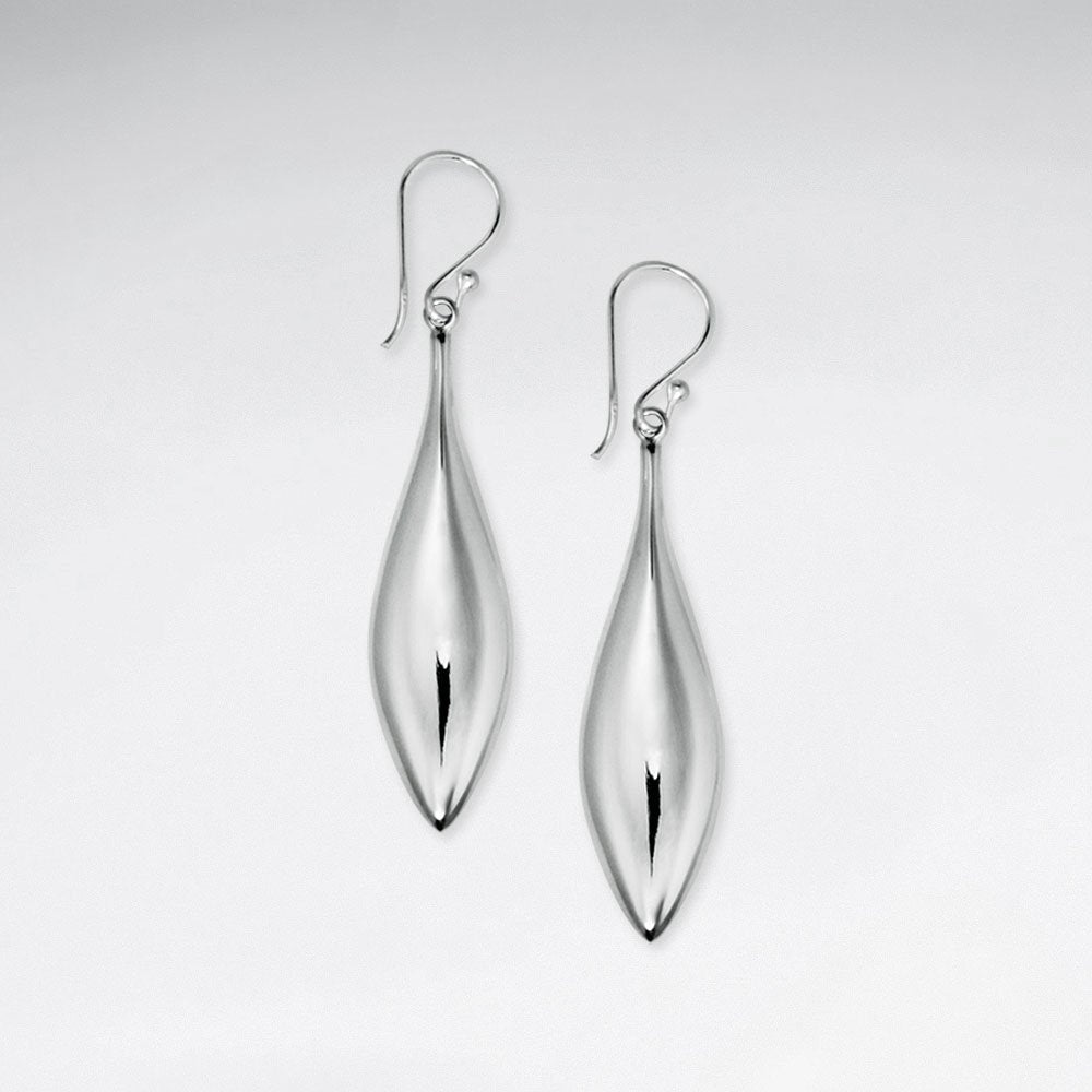 Polished Dangle Hook Long Teardrop Earrings