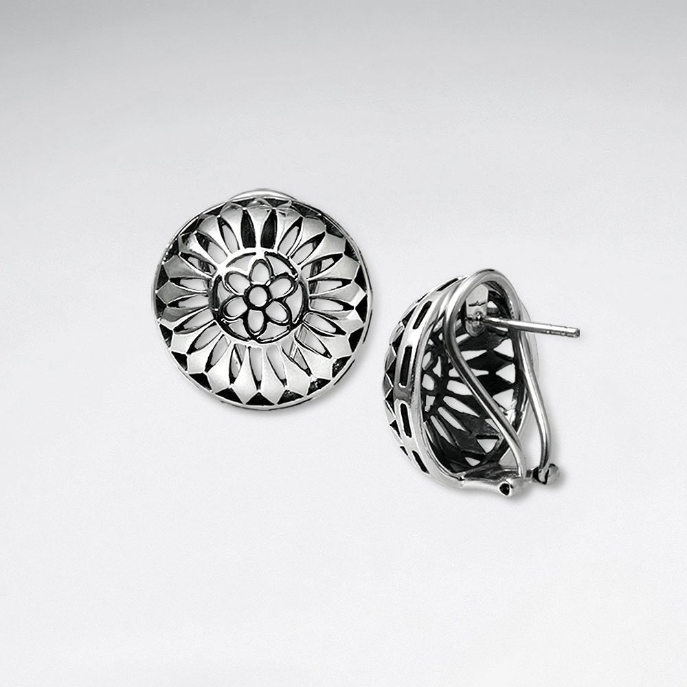 Captivating Oxidized Half Globe Filigree Earrings