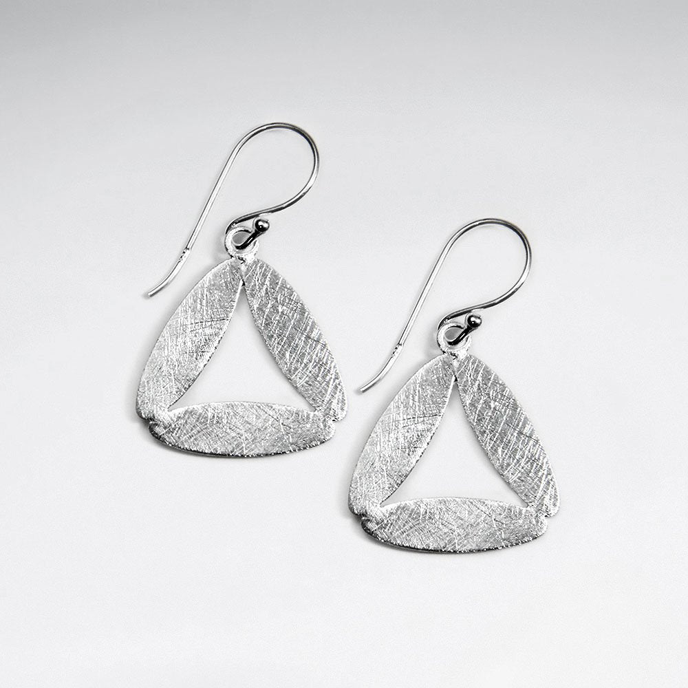 Edgy Triangle Cut Out Dangle Drop Hook Earrings