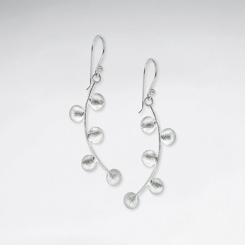 Long Sweeping Branched Bud Drop Hook Earrings
