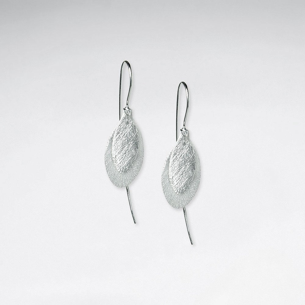 Sterling Silver Delicate Teardrop Oval Dangle Drop Hook Earrings