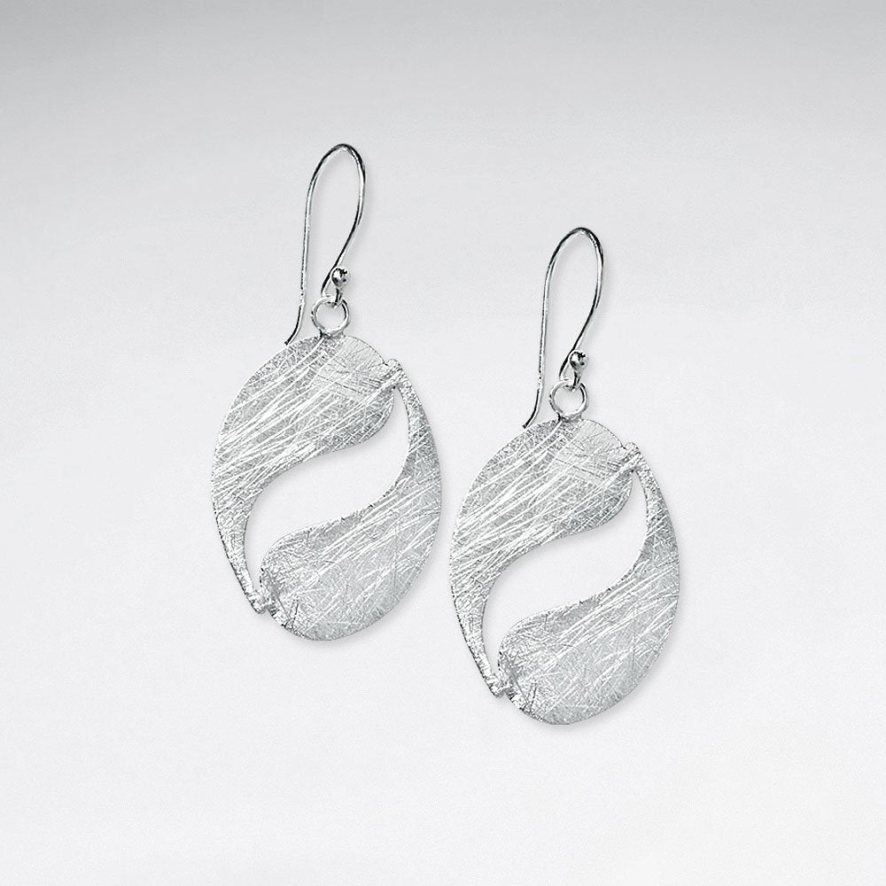 Sophisticated Open Oval Swirl Dangle Drop Hook Earrings