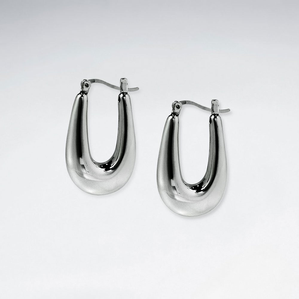 Modern Edge Thick Style Huggie U-Hoop Earrings