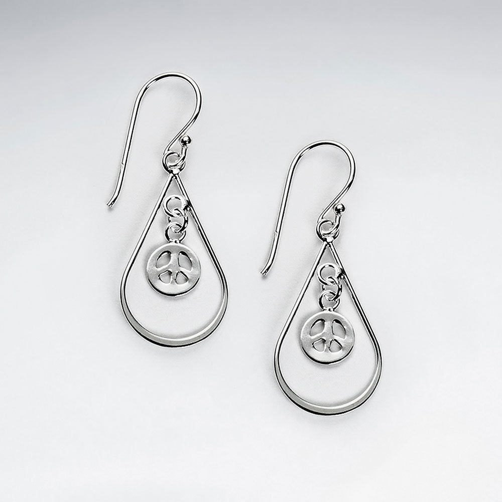 Stunning Open Teardrop Charm Accent Dangle Drop Hook Earrings