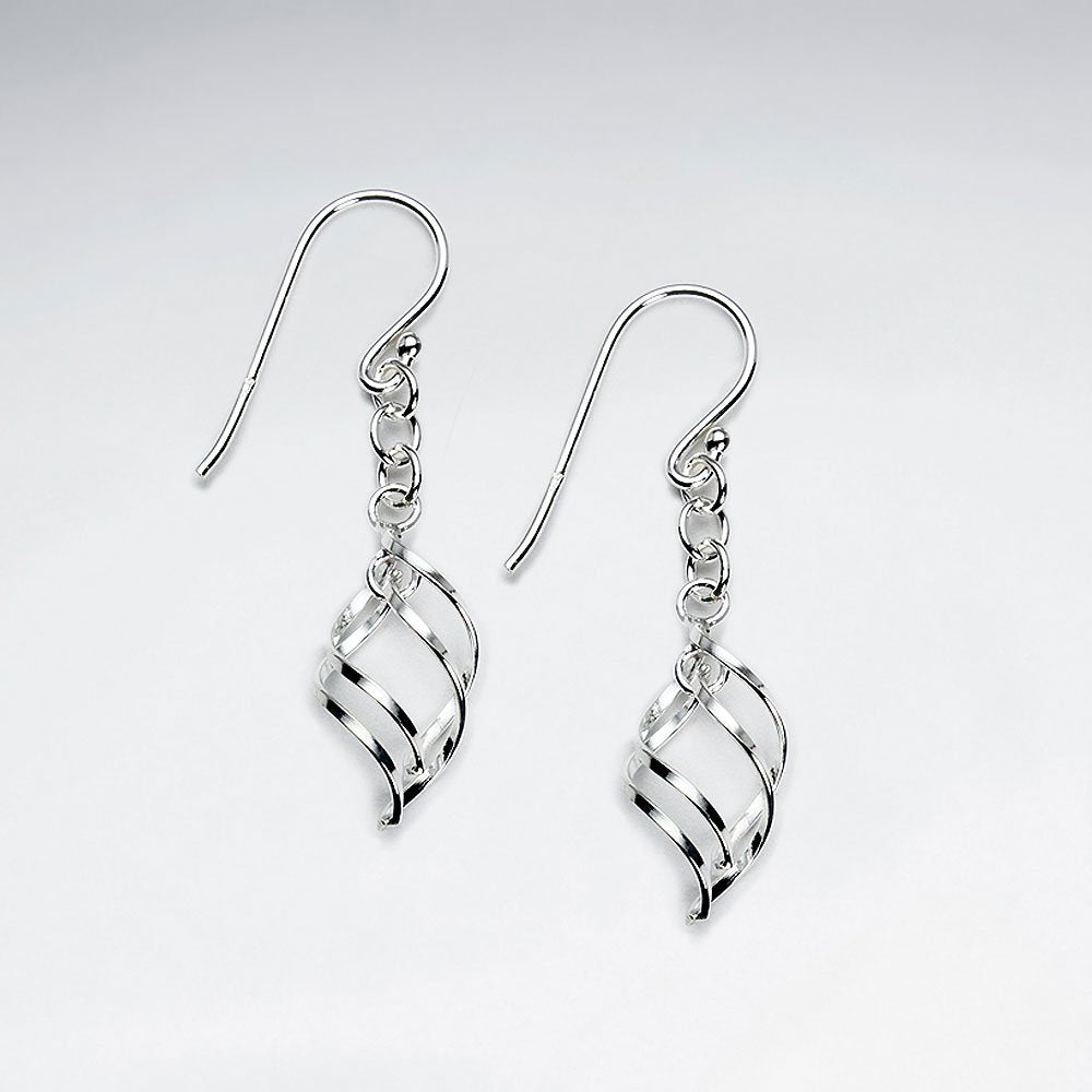 Edgy Organic Shape Open Design Suspended Dangle Hook Earrings