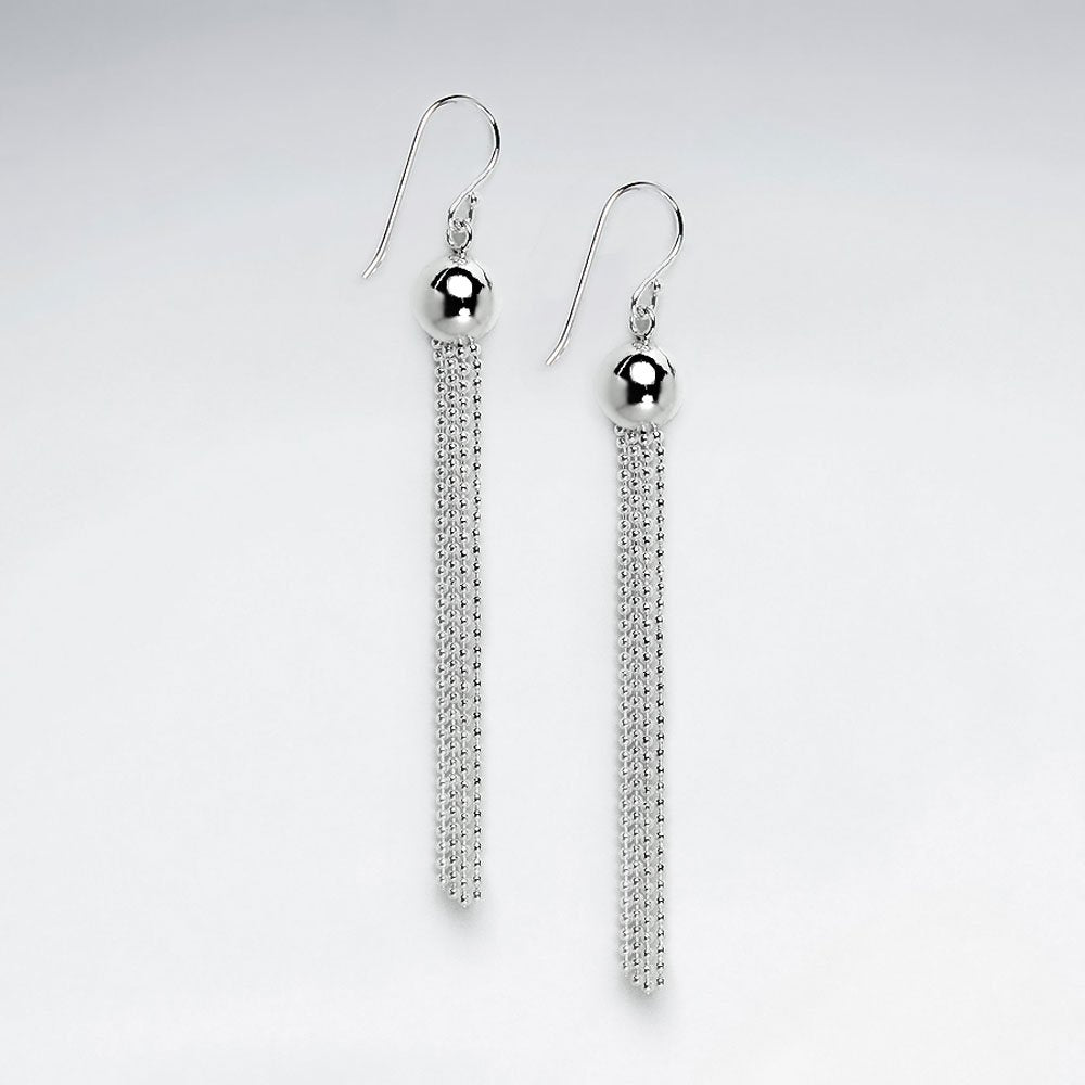 Simply Stunning Dangle Chain Silver Hook Earrings