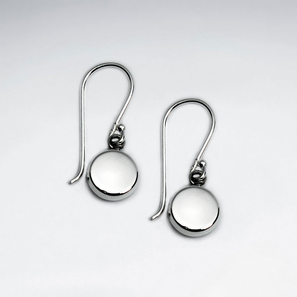Simply Stunning Sterling Silver Drop Button Hook Earrings