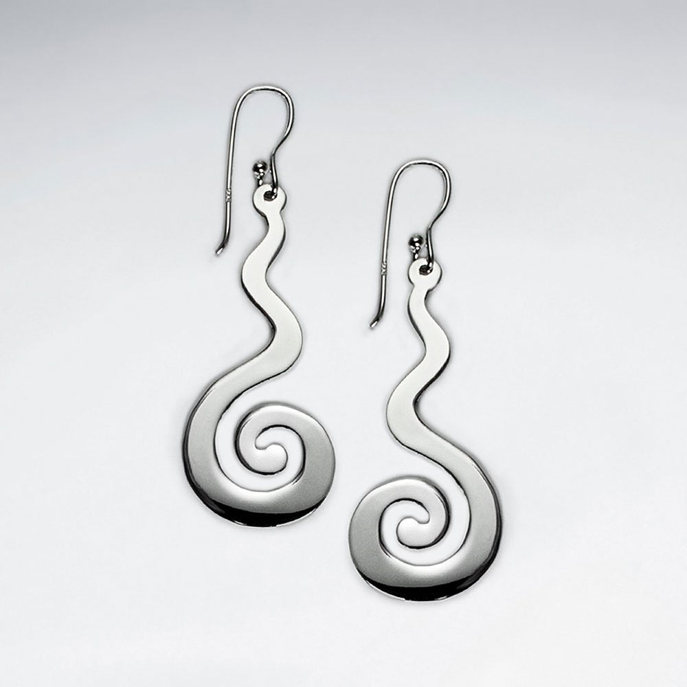 Sterling Silver Spiral Drop Earrings