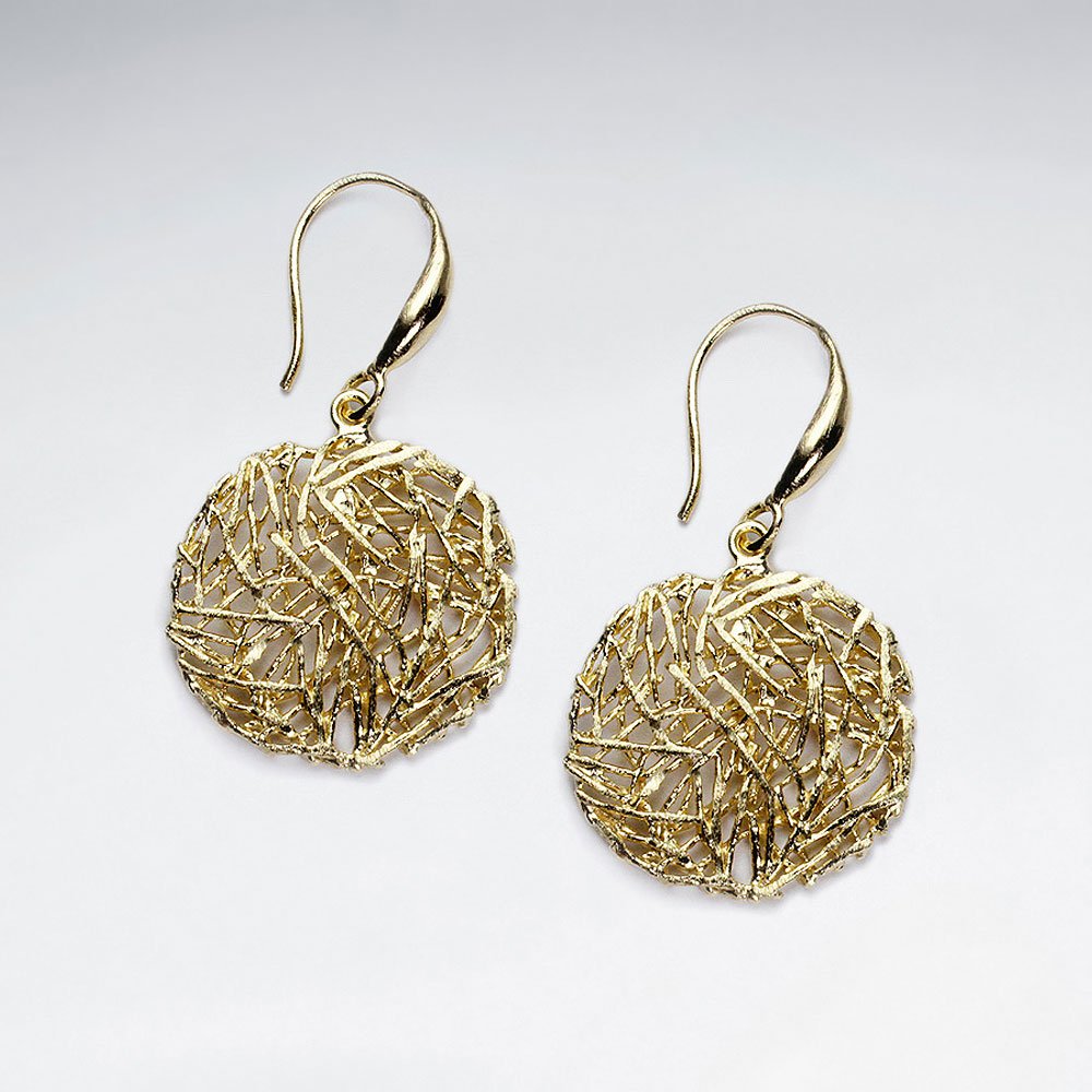 Charming Modern Bird Nest Circle Silver Earring