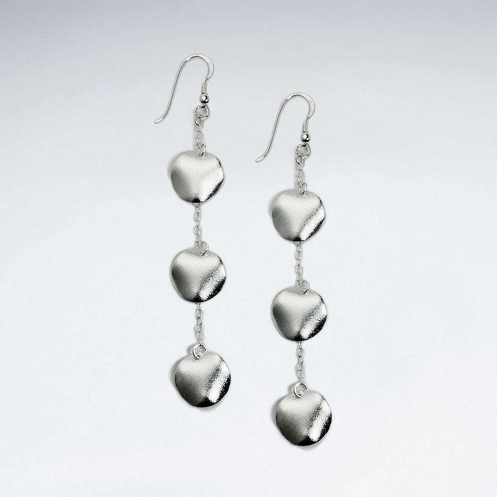 Triple Tiered Apple Inspired Suspended Charms Dangle Hook Earrings