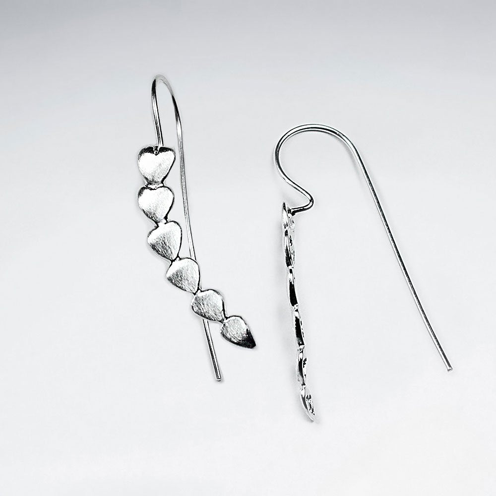 Gradual Hearts Multi-Link Swooping Drop Hook Earrings