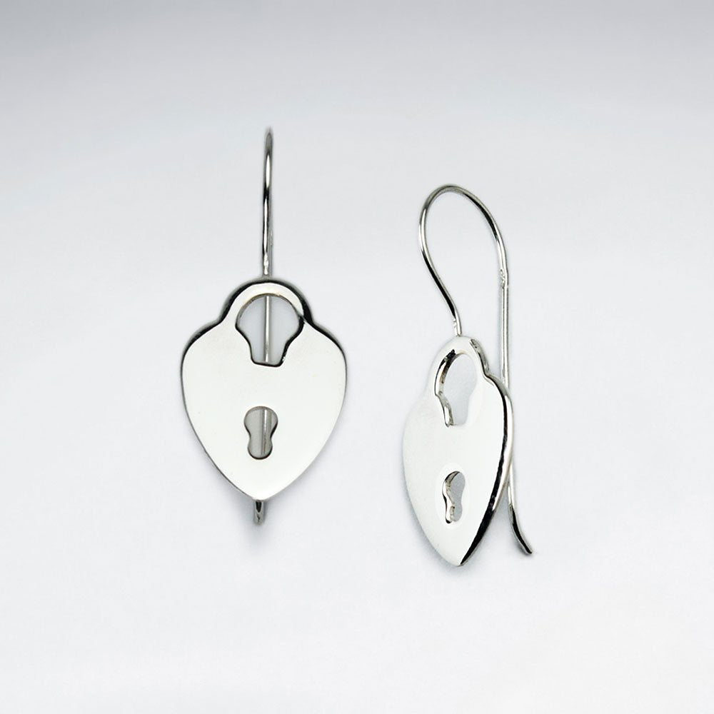 Heart Lock Silver Earring