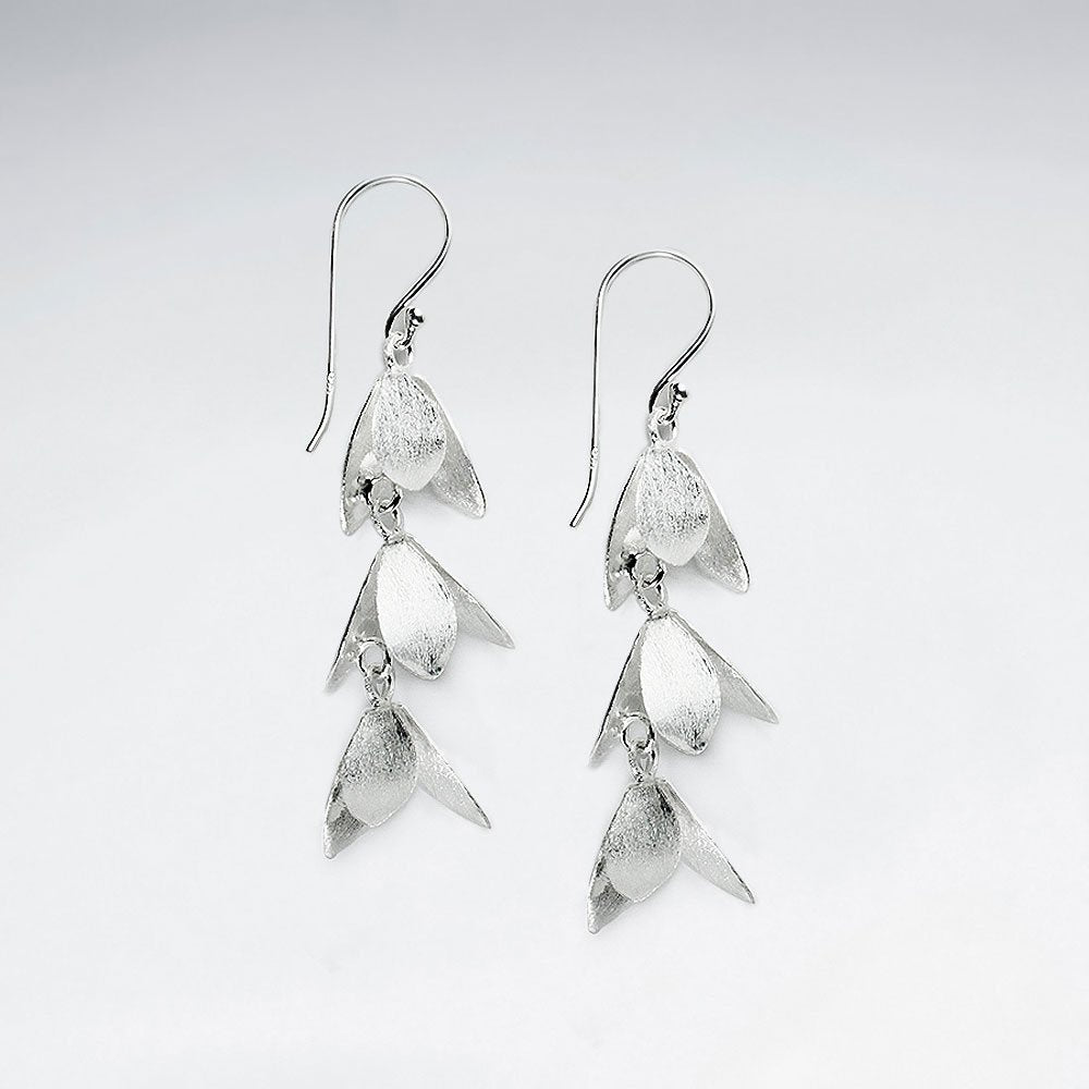 Silver Charming Triple Bluebell Dangle Earrings