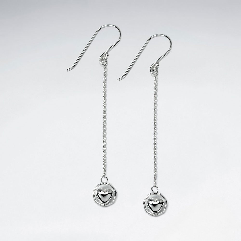 Petite Rosebud Suspended Chain Dangle Earrings