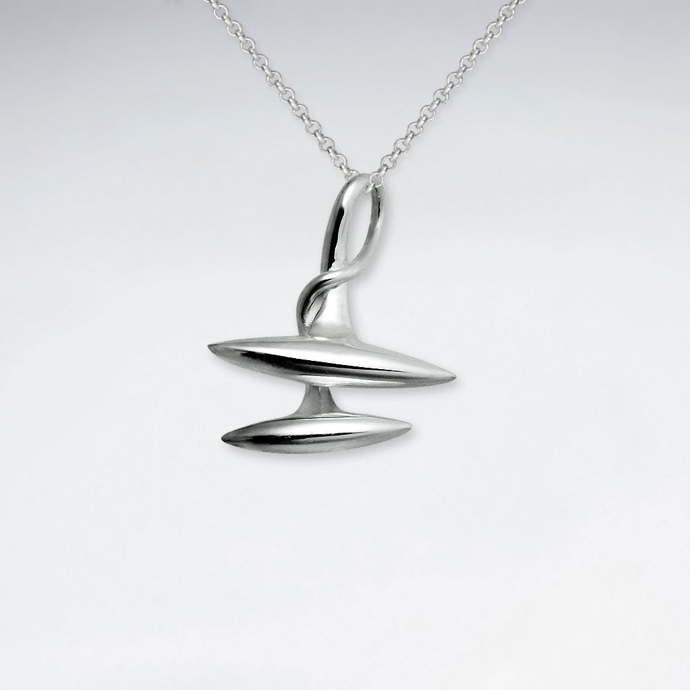 Double Anchor Silver Pendant
