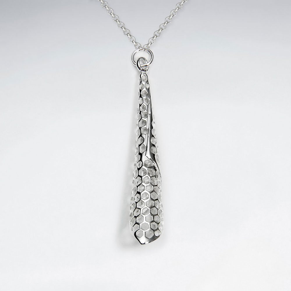 Silver Chain Looped Drop Pendant