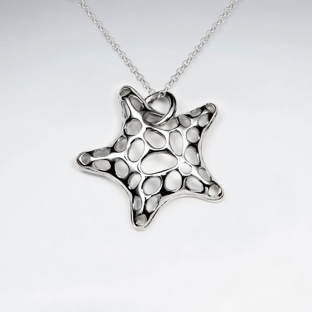 Spotted Starfish Inspired Design Silver Pendant