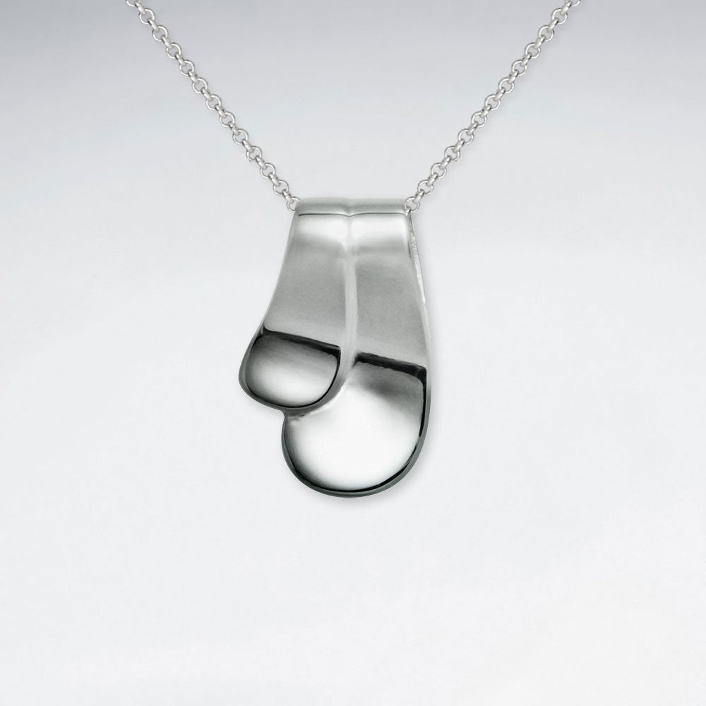 Rounded Silver Organic Shape Pendant