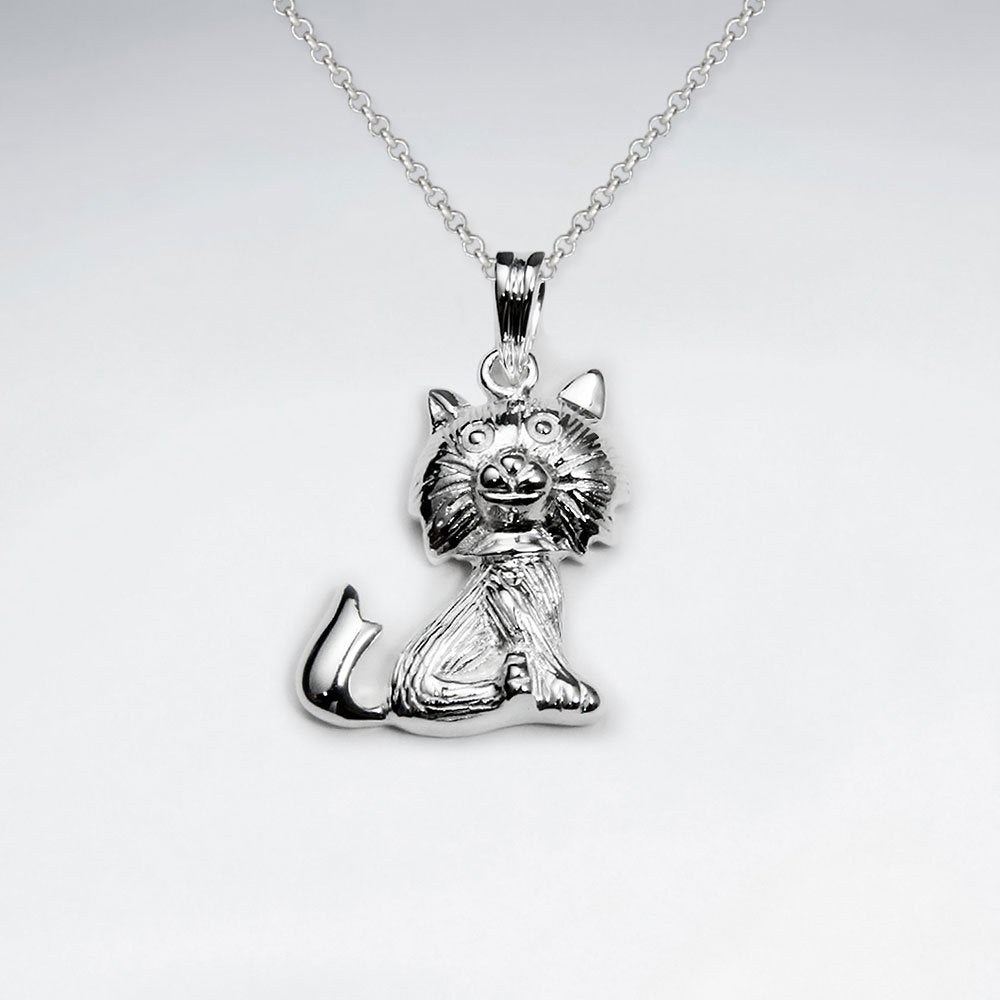 Feline Inspired Silver Cat Pendant