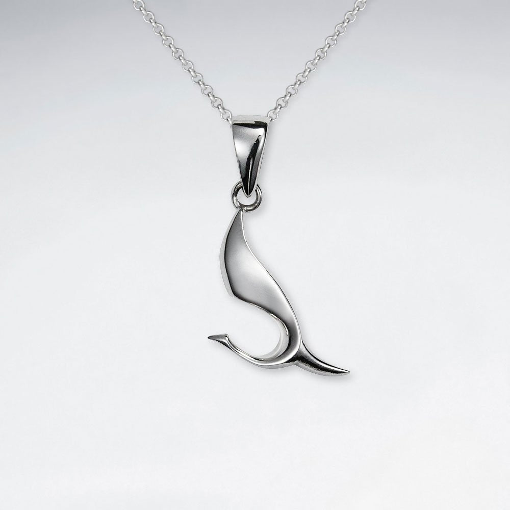 Contemporary Style Organic Silhouette Silver Pendant