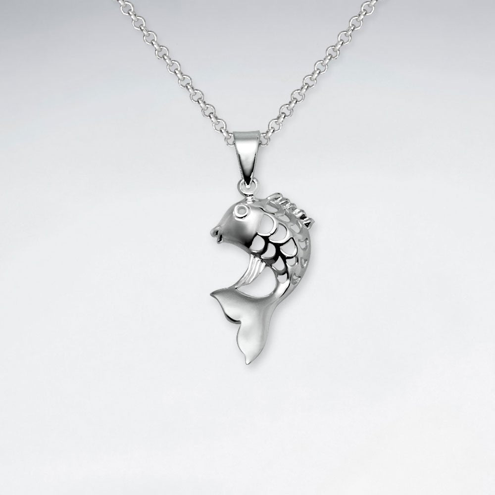 Fish Cutout Silver Pendant