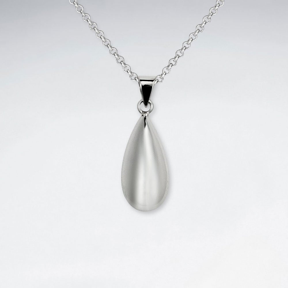 Polished Silver Teardrop Pendant