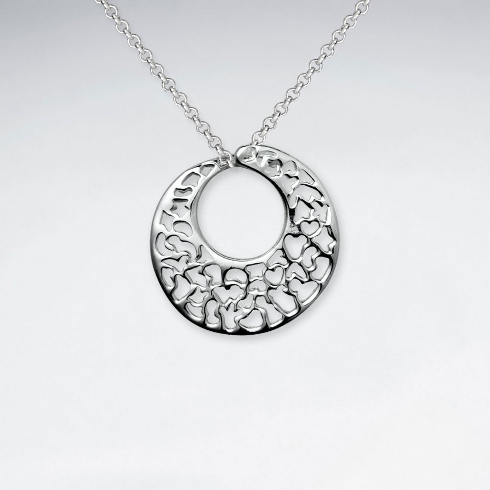 Ornate Silver Hoop Pendant