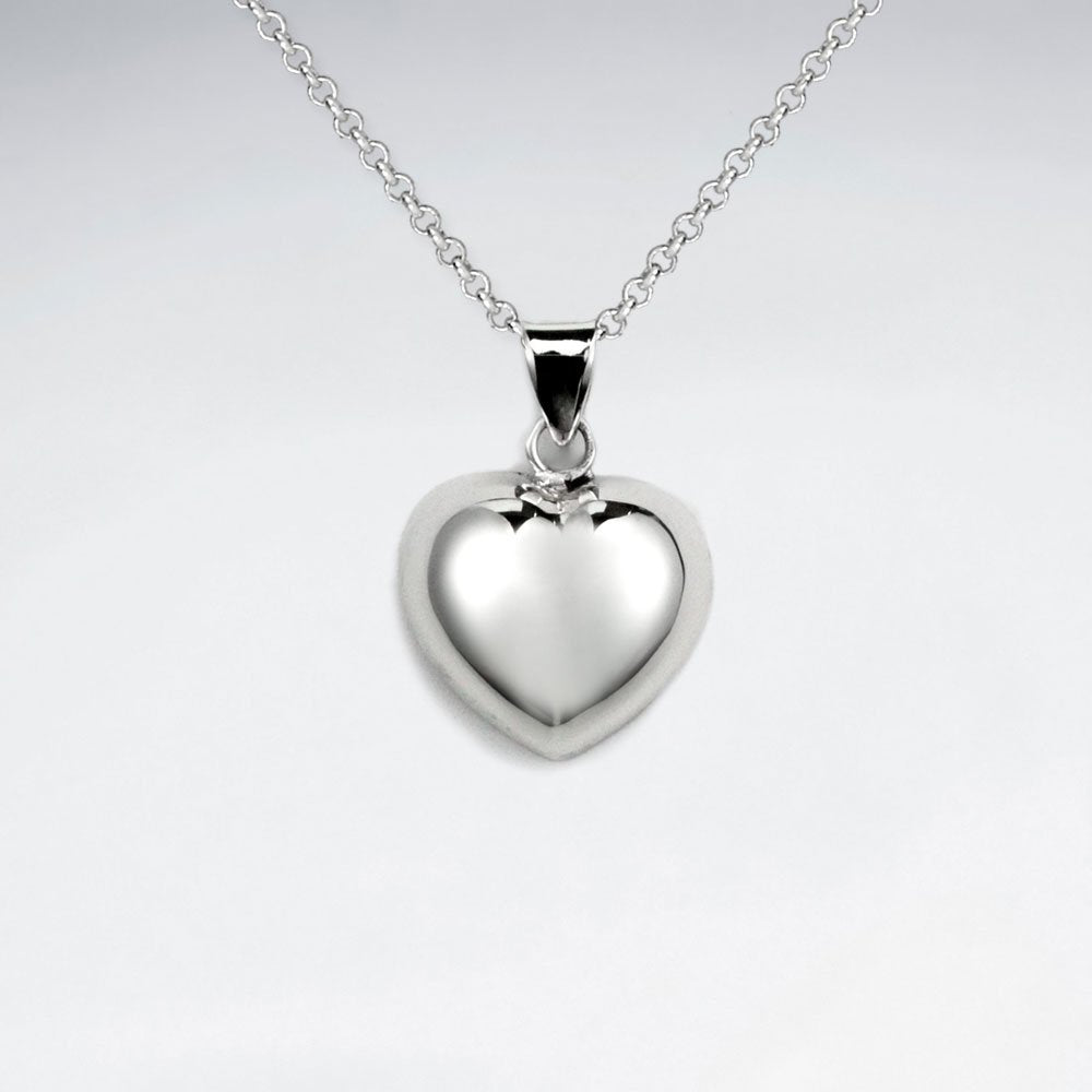 Classic Polished Silver Heart Pendant