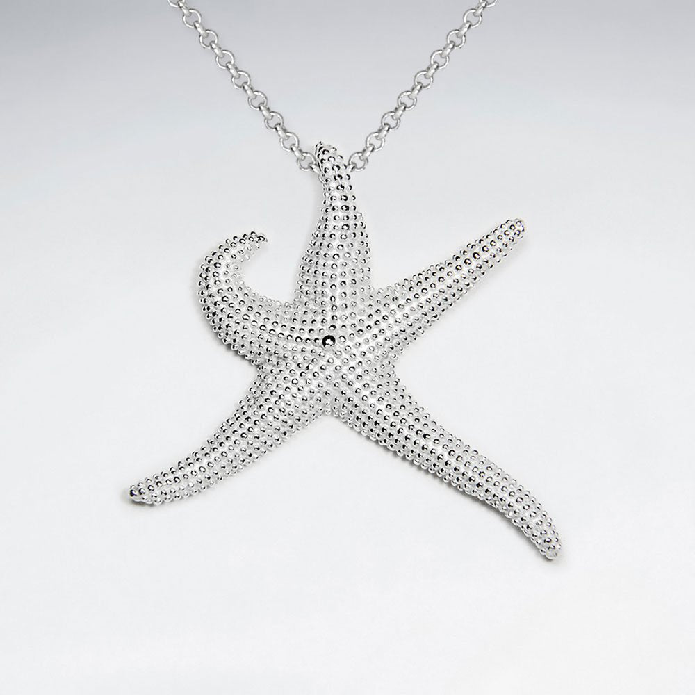 Textured Silver Starfish Pendant
