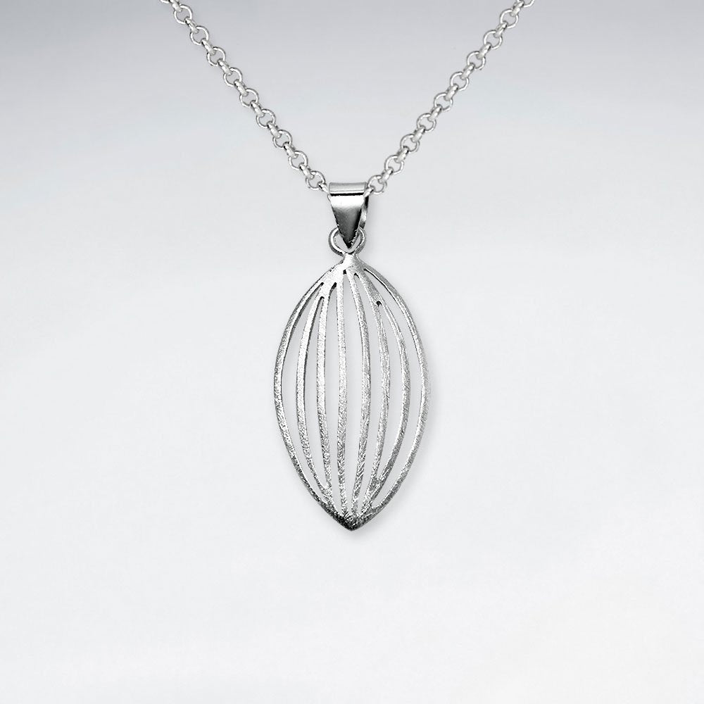 Delicate Oval Polished Silver Pendant