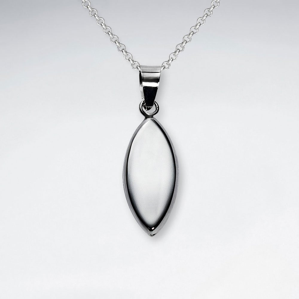 Polished Silver Marquise Pendant