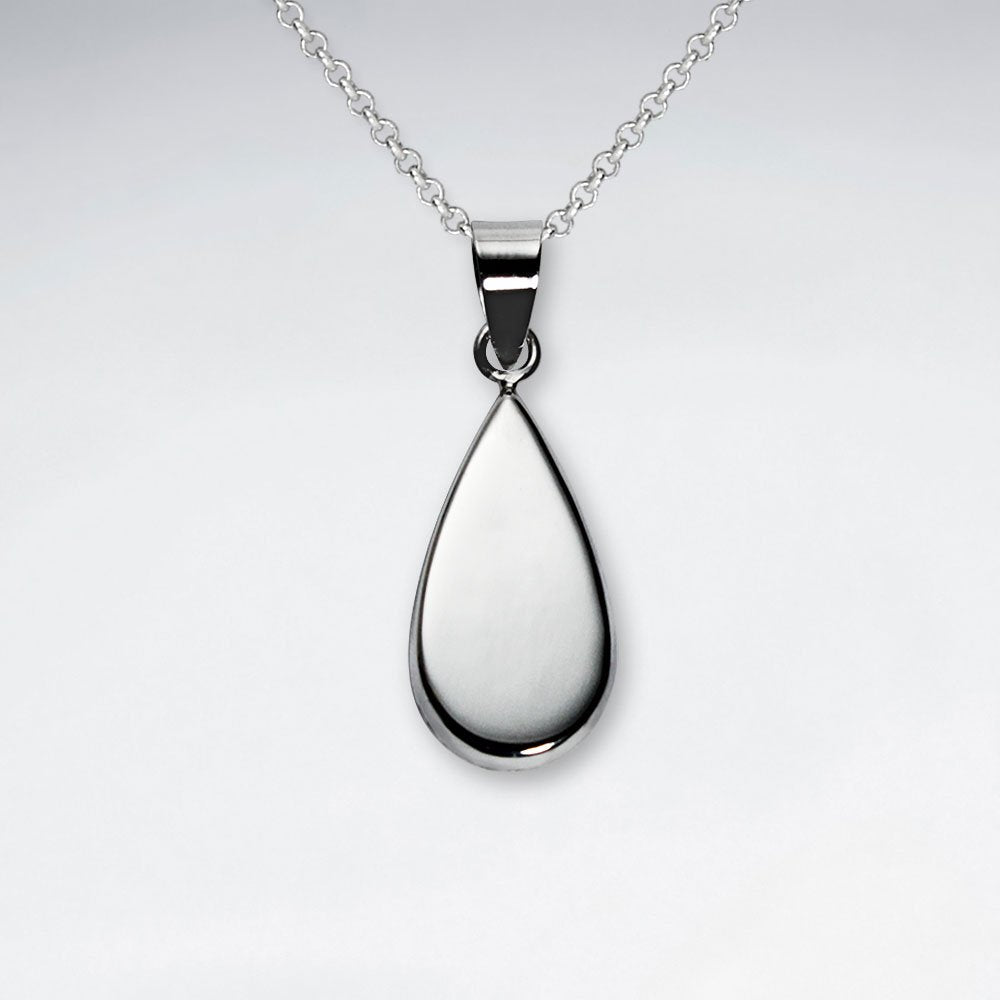 Elegant Polished Silver Teardrop Pendant